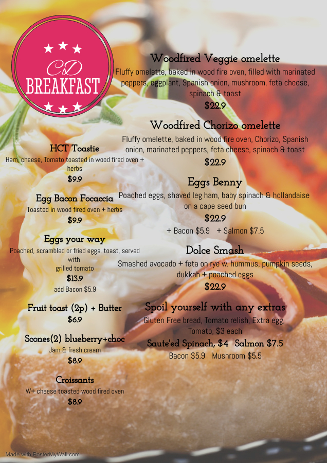 italian breakfast menu cucina dolce